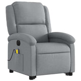 Electric Stand up Massage Recliner Chair Light Grey Fabric
