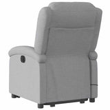 Electric Stand up Massage Recliner Chair Light Grey Fabric