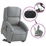 Electric Stand up Massage Recliner Chair Light Grey Fabric