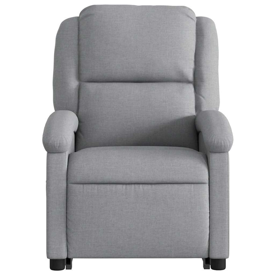 Electric Stand up Massage Recliner Chair Light Grey Fabric