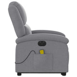 Electric Stand up Massage Recliner Chair Light Grey Fabric - Extra Image