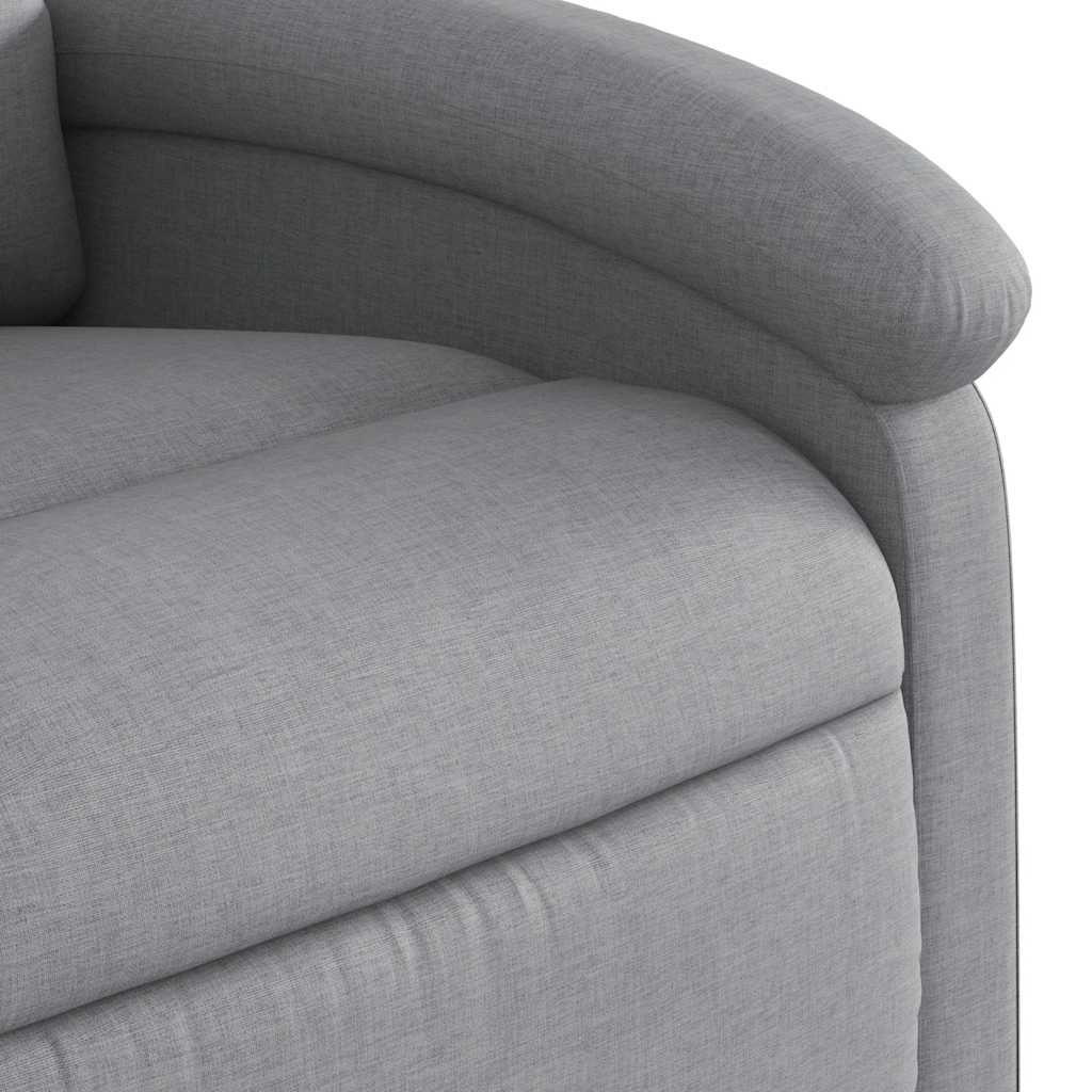 Electric Stand up Massage Recliner Chair Light Grey Fabric