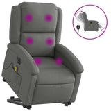 Electric Stand up Massage Recliner Chair Dark Grey Fabric - Front View