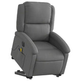 Electric Stand up Massage Recliner Chair Dark Grey Fabric - Side View
