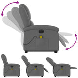 Electric Stand up Massage Recliner Chair Dark Grey Fabric