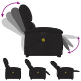 Electric Stand up Massage Recliner Chair Black Fabric - Close-Up Angle