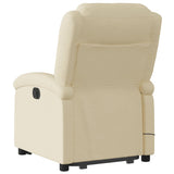 Electric Stand up Massage Recliner Chair Cream Fabric - Top-Down View