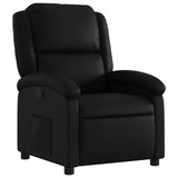 Recliner Chair Black Faux Leather - Front View