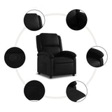 Recliner Chair Black Faux Leather - 45-Degree Angle