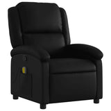 Massage Recliner Chair Black Faux Leather - Side View