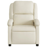 Massage Recliner Chair Cream Faux Leather - Close-Up Angle