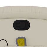 Massage Recliner Chair Cream Faux Leather - Extra Image