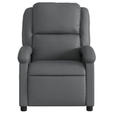 Massage Recliner Chair Grey Faux Leather - Close-Up Angle