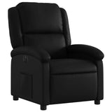 Electric Recliner Chair Black Faux Leather - Side View