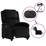 Electric Recliner Chair Black Faux Leather - 45-Degree Angle