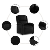 Electric Recliner Chair Black Faux Leather - Close-Up Angle
