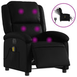 Electric Massage Recliner Chair Black Faux Leather - Front View