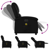 Electric Massage Recliner Chair Black Faux Leather - Rear View