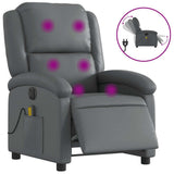 Electric Massage Recliner Chair Grey Faux Leather