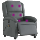 Electric Massage Recliner Chair Grey Faux Leather
