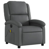 Electric Massage Recliner Chair Grey Faux Leather