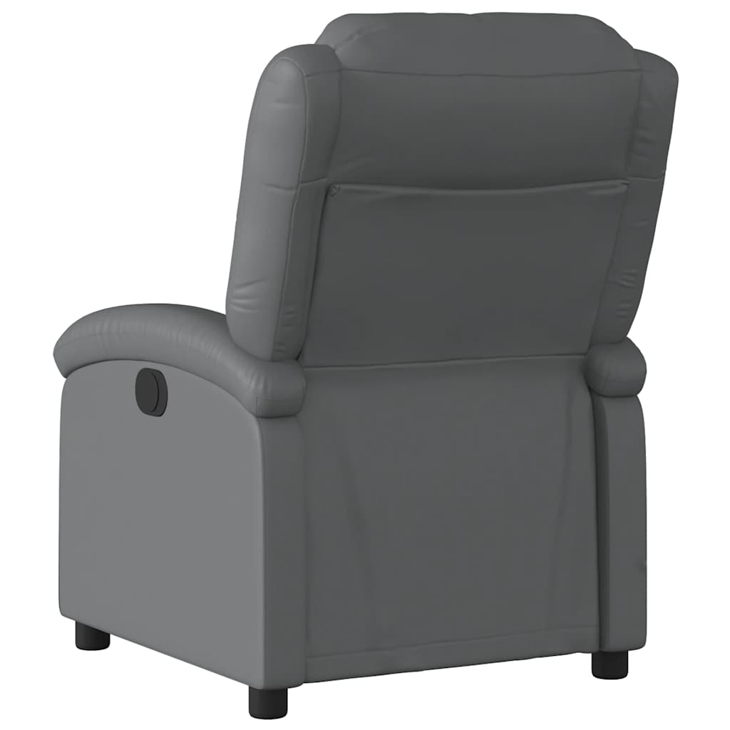 Electric Massage Recliner Chair Grey Faux Leather