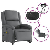 Electric Massage Recliner Chair Grey Faux Leather
