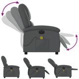 Electric Massage Recliner Chair Grey Faux Leather