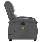 Electric Massage Recliner Chair Grey Faux Leather