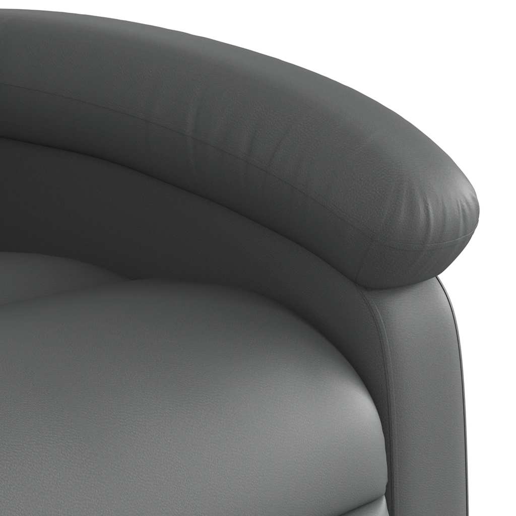 Electric Massage Recliner Chair Grey Faux Leather