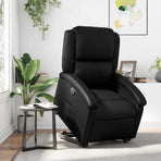Stand up Recliner Chair Black Faux Leather