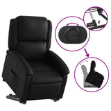 Stand up Recliner Chair Black Faux Leather - Rear View