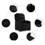 Stand up Recliner Chair Black Faux Leather - Low Angle