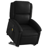 Stand up Massage Recliner Chair Black Faux Leather - Side View