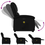 Stand up Massage Recliner Chair Black Faux Leather - Close-Up Angle