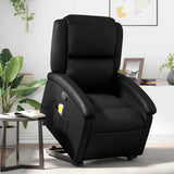 Stand up Massage Recliner Chair Black Faux Leather
