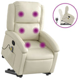 Stand up Massage Recliner Chair Cream Faux Leather - Front View
