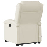 Stand up Massage Recliner Chair Cream Faux Leather