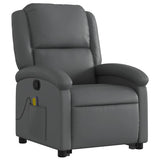 Stand up Massage Recliner Chair Grey Faux Leather - Top-Down View