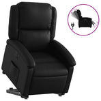 Electric Stand up Recliner Chair Black Faux Leather