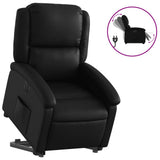 Electric Stand up Recliner Chair Black Faux Leather - Front View