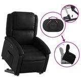 Electric Stand up Recliner Chair Black Faux Leather - Rear View