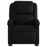 Electric Stand up Massage Recliner Chair Black Faux Leather - Low Angle