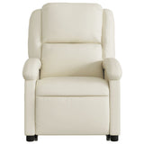 Electric Stand up Massage Recliner Chair Cream Faux Leather