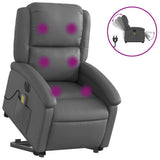 Electric Stand up Massage Recliner Chair Grey Faux Leather - Front View