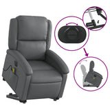Electric Stand up Massage Recliner Chair Grey Faux Leather