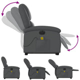 Electric Stand up Massage Recliner Chair Grey Faux Leather