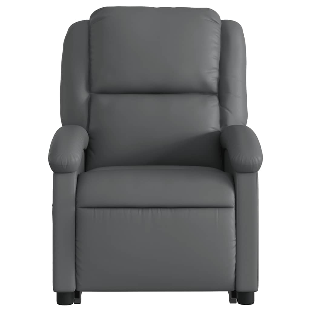 Electric Stand up Massage Recliner Chair Grey Faux Leather