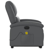 Electric Stand up Massage Recliner Chair Grey Faux Leather - Extra Image