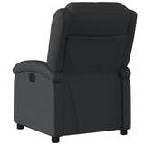 Recliner Chair Black Real Leather - Side View